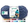 Gründl Funny Uni Lana ciniglia 1 gomitolo da 100 g, Jeans