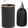 Relaxdays Contenitore per Bottiglie vuote 100 l, Sacco Lavabile, H75xD40 cm, flaschensammler con Coperchio, Nero