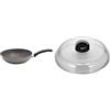 BALLARINI Cortina Granitium Padella Wok 1/M, Alluminio, Grigio, 28 cm & Cortina Granitium Igloo Coperchio in Vetro Trasparente, 28 cm