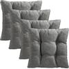 Traumnacht Cozy Set di 4 Cuscini per Sedia, Comodi Cuscini di Seduta per Sedia da Giardino, Cucina o Sala da Pranzo, per Interno ed Esterno, Grigio Chiaro, 38 x 38 x 6 cm