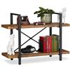 Relaxdays Libreria Scaffale, Mobile con 2 Ripiani, 64,5x90x33,5 cm, Metallo & MDF, Mensole Moderne Industrial, Marrone