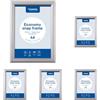 Europel Cornice a Scatto A4 Argento - Apertura 4 Lati, Alluminio Anodizzato 25×11mm, Angoli 45°, Pellicola Antiriflesso, Verticale o Orizzontale, Fissaggi Inclusi (Confezione da 5)
