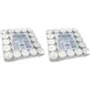 Cereria Di Giorgio - 50 Tealight - Diametro 3.7 cm Altezza 1.15 cm - Colore Bianco Cloud - Durata 3 ore - Non profumate (Confezione da 2)