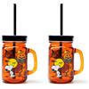 Excelsa Peanuts Halloween Mug con Cannuccia, Vetro, Capacità 500 Ml. (Confezione da 2)