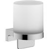 hansgrohe AddStoris S - Dispenser di sapone bagno, dispenser di lozione per montaggio a parete, distributore di sapone liquido, fissaggio nascosto, accessori bagno, cromo, 41765000