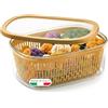 Snips Aroma Keeper Rettangolare 4 LT, Contenitore per cibi, Cestello rimovibile interno, Chiusura Salvafreschezza, Colore Senape, 28,5 x 20,5 x 11 cm, Made in Italy, 4 L