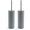 Gedy Sharon Scopino Bagno WC in Plastica Leggera e Resistente Colore Grigio Finitura Opaca, Scopino WC con Ciuffo in Setole Nere in Nylon, Scopino Bagno da Appoggio, Portascopino 100% Made in Italy