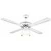 Ventilatore da Soffitto con 4 Pale e Lampada Ø130cm 3 Velocità Kooper Windy Bianco