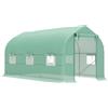 Serra a Tunnel Anti-UV 4x2x2 m con 6 Finestre a Rete e Ingresso Arrotolabile in Metallo e PE Verde