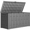 Baule da Giardino 106,5x43x54,5 cm Capacità 227L con Chiusura a Chiave in Resina Impermeabile e Anti UV Grigio