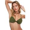 Trendyol Bikini da Donna, con Push-up Dettagliato, Colore Cachi, Taglia 34