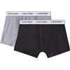 Calvin Klein B70B700506 - Boxer da Bambino, 2 Pezzi, Colore: Nero/Argento, 10 Anni
