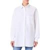 Replay Camicia da Donna a Maniche Lunghe, Oversize, Bianco 001 (Bianco), XS