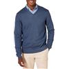 Amazon Essentials Maglione Pullover con Scollo a V (Disponibile in Taglie Big & Tall) Uomo, Blu Puntinato, 3XL Plus Tall