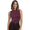 Street One Top Effetto Seta con Collo Alto Rustic Rouge 36