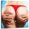 Pixxprint Sexy Donna Sedere in Perizoma Stampa su Tela 70x70 cm Artistica murale