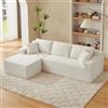 Yihomfy Divano componibile a forma di L, divano componibile, divano a 3 posti con chaise longue, divano a 3 posti con chaise longue, divano ad angolo convertibile per soggiorno, non richiede montaggio
