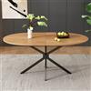 Merax Tavolo da pranzo L120 × 80 × H 75,5 cm, moderno tavolo da pranzo ovale per 4 - 6 persone, stabile tavolo da pranzo con gambe incrociate, semplice tavolo da cucina in colore naturale, ideale per