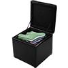 LIFEZEAL Pouf Cubo, Contenitore, Pioggiepiedi, Ottoma in PU, Sedile Imbottito, Telaio in Legno, Già Montato, per Soggiorno, Camera da Letto e Cameratta, Peso Max 300 kg, 40x40x40 cm (nero)