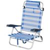 AKTIVE Sedia da spiaggia pieghevole, a righe, tessile e alluminio, 47 x 49 x 82 cm, 8 posizioni, 110 kg, 2,52 kg