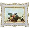 Idea Casa Quadro Caravaggio Cornice Stile Barocco in Vari Colori Stampa Finto Vintage cm 45X37 (Bianco e Oro)