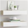 Generico Scaffali a Muro con cassetti 2 pz Rovere e Bianco 60x23,5x10 cm MDF,Marrone,9.7kg,330264