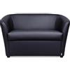 PALUPLUS Divano Pozzetto Artigianale a 2 Posti colore Nero, Misura 123x67x76 cm, Tessuto Ecopelle, Piedini in Plastica, Struttura Robusta, Design Elegante, per Casa e Ufficio, Made in Italy -C -24