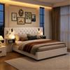 HYNHXBP Letto completo con comodini 160 x 200 cm, letti matrimoniali con contenitore,lampada da lettura e porta USB,struttura in legno, velluto bianco sporco (BEIGE-A, 160 x 200 cm)