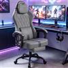Soontrans Sedia Gaming Massaggiante, Pelle Sintetica, Righe nere | Sedia da Gaming Ergonomica, Schienale Regolabile a 90-145°, Regolabile in Altezza, Poltrona da Gaming Carico 113kg