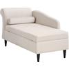 Beliani Chaise Longue in Velluto Beige con Vano Portaoggetti Versione Sinistra