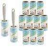 Littlegaofeithing 12 Rotoli Rullo per Peli Animali Domestici,720 Fogli Spazzola Levapelucchi | Rullo Peli Animali con 2Manico e 12 Rotoli di Fogli Adesivi e 2 Parapolvere per Vestiti, Divano, Letto, Peli di Gatto e Cane