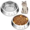 HAPPY HACHI Ciotole per Gatti, 2 Pezzi in Acciaio Inossidabile 304 con Base Antiscivolo in Gomma, Ciotola in Metallo per Cani, Gattini e Cuccioli da Appartamento, Facile da Pulire (S-220ml)