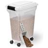 Iris Ohyama, Contenitore per Crocchette, 20L/7.5kg, Bianco, Ermetici, Contenitore per Alimenti in Plastica con Coperchio, con Ruote, Per Cibo per Gatti, Cani, Cibo secco, Dolci, Scatola, ATS-M