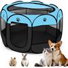 EUBSWA Beccucciolo di colore blu chiaro, pieghevole, per casa, recinto per cani, gatti, conigli e piccoli animali, sia all'interno che all'esterno