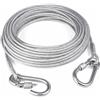 YIGOOWN Guinzaglio da casa per cani, 1 m, con gancio girevole, robusto guinzaglio per cani in acciaio inox e PVC, 2 mm di spessore, per cani di taglia grande, parco, campeggio, spiaggia (argento)