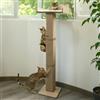 GreenPetopia Asta per gatti con albero tiragraffi in sisal spesso e amaca per gatti, 135,9 cm, regolabile, alta, 2 ventose di aggiornamento, soffice cuccia per gatti, iuta