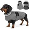 ASENKU Cappotto Invernale Cane M per Taglia Media, Giacca Impermeabile Antivento Riflettente, Fodera in Pile Calda, Velcro Regolabile, Apertura Collare - Per Beagle, Bassotto, Cavalier King