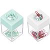 PATIKIL 2Pcs 36Pcs Porta Graffette Magnetica Dispenser Verde/Bianco | Porta Graffette Organizzatore Grande Capacità, Per Articoli Da Scrivania, Graffette Multicolore, Con Coperchio