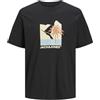 Jack & Jones Jjbarbados Tee SS Crew Neck, Nero, XL