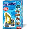 Noris - 6 Primi Puzzle: Veicoli per Bambini dai 3 Anni - Con Trattore e Co., da 2 a 5 Pezzi Grandi, Giocattoli