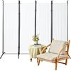 Duisrech Paravent - Paravento, 4 pezzi, 200 x 170 cm, divisorio per stanza, pieghevole, paravento per interni, autoportante, in acciaio e poliestere (beige)