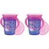 Nuby Tazza Wonder 360 con Manici - 240ml - VIOLA 6 Mesi (Confezione da 2)
