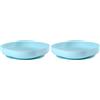 BÉABA, Piatto Ventosa per Bambini, 100% Silicone, Materiale morbido e molto resistente, attacca Tavolo o Seggiolone, Linguetta per sollevare il Piatto, compatibile con Microonde, Blu (Confezione da 2)