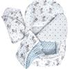 Medi Partners Riduttore Lettino Neonato - 100x60x15 Nido Antisoffoco Neonati 5-Parti Bozzolo Culla per Bebè neonata bilaterale Cuscino 100% Cotone (Teddy con Minky azzurro)