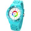 WeaxiTex Orologio Analogico per Bambini per Ragazzi e Ragazze, Orologio da Polso Impermeabile con Cinturino Morbido al Quarzo per Bambini per Insegnare l'Ora per Età 5-15., Turchese