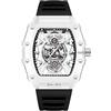 Gosasa Tonneau - Orologio da polso da uomo, alla moda, trasparente, analogico, con calendario, al quarzo, impermeabile, alla moda, da uomo, D-Nero, Moda