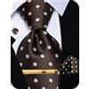 YourTies Set di cravatte da uomo con motivo cachemire floreale, in seta, fazzoletto quadrato e gemelli per matrimonio, feste, affari