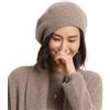 Ailaile 100% lana merino berretti cappelli donna inverno caldo lavorato a maglia oversize beige Beanie, Cammello, Taglia unica