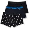 Happy Socks Boxer Parigamba 3-Pack Black And Whites Cotone Uomo Nero L
