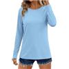 HAOLEI Rash Guard Donna Maniche Lunghe Maglietta Anti UV Protezione Solare UPF 50+ Corsa Maglietta Leggera e Traspirante Felpa Funzionale ad Asciugatura Rapida Surf Pullover per Allenamento E Yoga